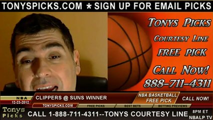 Phoenix Suns versus LA Clippers versus Pick Prediction NBA Pro Basketball Odds Preview 12-23-2012