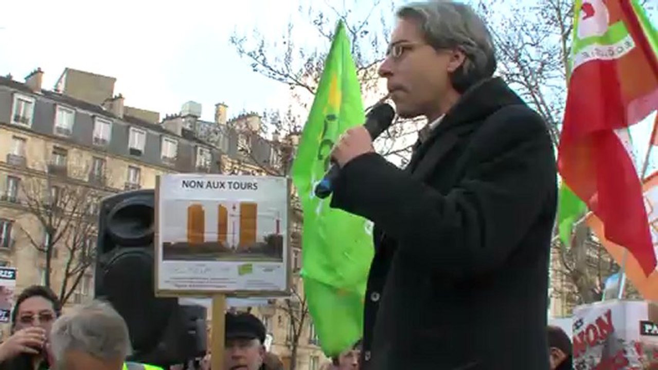 Manifestation du "Collectif contre la Tour Triangle" 08 12 2012 Jacques Boutault Maire Paris 2e EELV