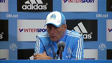 Conférence de presse Olympique de Marseille - AS Saint-Etienne : Elie BAUP (OM) - Christophe  GALTIER (ASSE) - saison 2012/2013