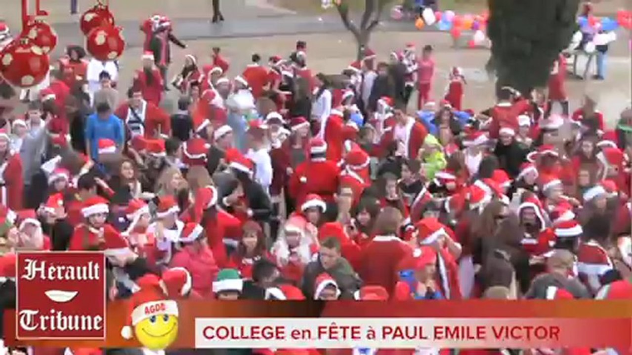 AGDE - 2012 - VERSION LONGUE -  FLASH MOB du Collége Paul EMILE VICTOR - NOEL 2012 - LIB DUB