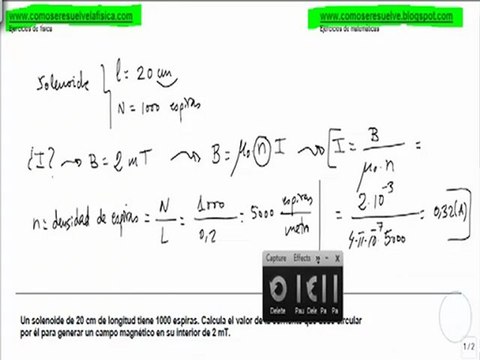 Fisica campo magnetico calcular corriente por un solenoide