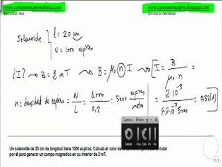Fisica campo magnetico calcular corriente por un solenoide