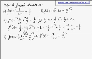 Derivada de otra funcion por reglas de derivacion ejemplo 4