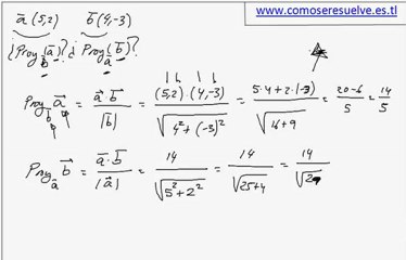Proyeccion de un vector sobre otro vector