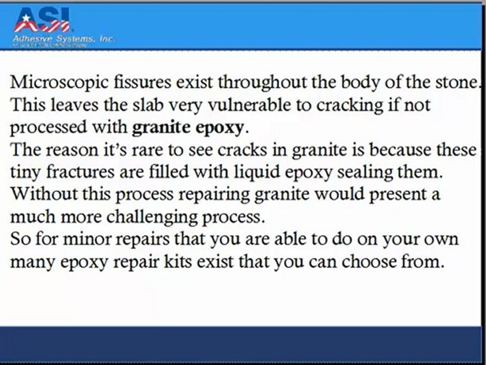 How can I take advantage of epoxy for granite repair?