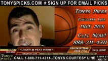 Miami Heat versus Oklahoma City Thunder Pick Prediction NBA Pro Basketball Odds Preview 12-25-2012