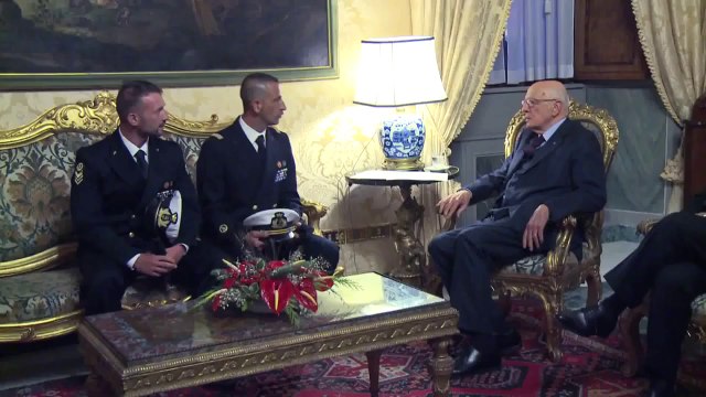 Napolitano - I due sottoffuciali della Marina Militare Latorre e Girone (23.12.12)