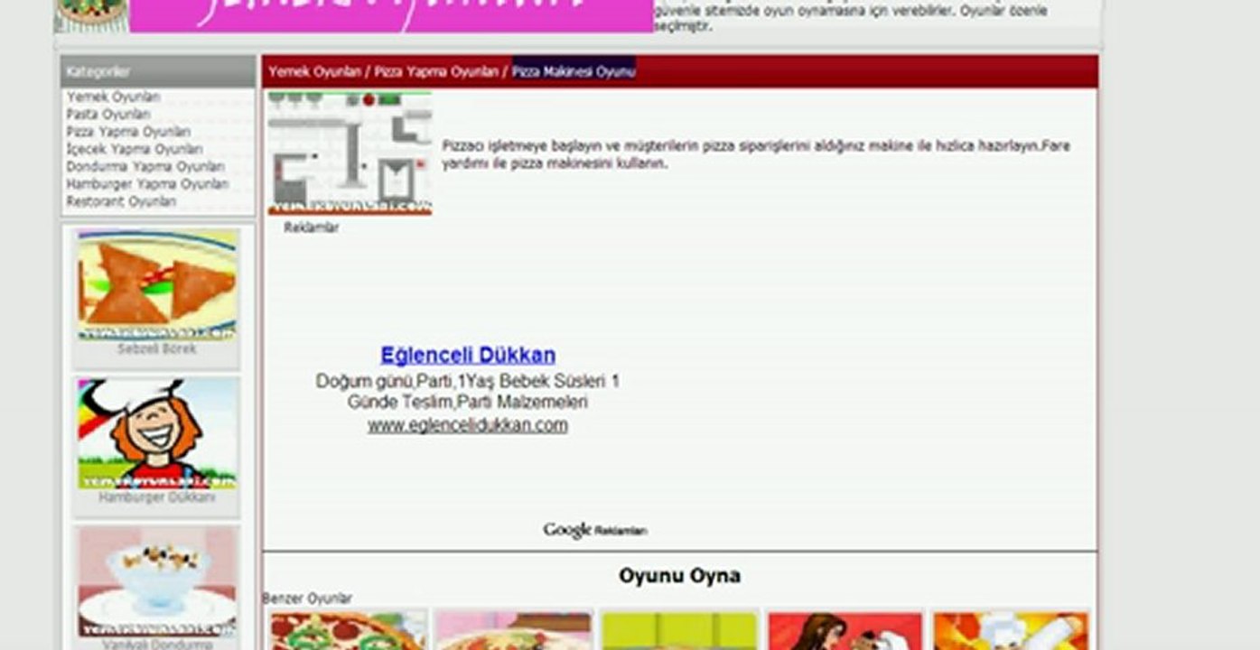 Pizza Makinesi Oyunu