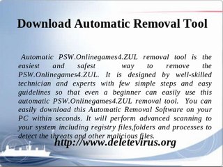 PSW.Onlinegames4.ZUL - Uninstall PSW.Onlinegames4.ZUL