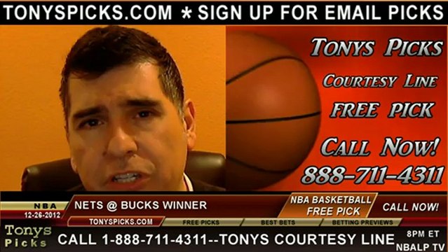 Milwaukee Bucks versus Brooklyn Nets Pick Prediction NBA Pro Basketball Odds Preview 12-26-2012