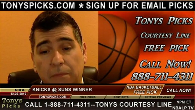 Phoenix Suns versus New York Knicks Pick Prediction NBA Pro Basketball Odds Preview 12-26-2012
