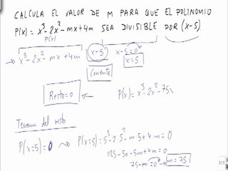 Problemas resueltos de polinomios teorema del resto problema 22