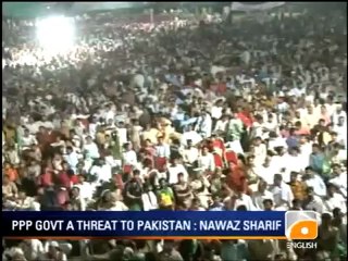 Geo News Summary - PPP Govt a Risk for Pakistan says Nawaz.mp4