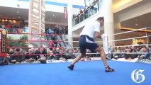 Boxers Lucian Bute and Brian Magee held a public training session