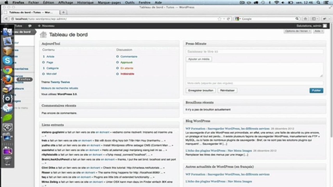 Désactiver tous les widgets par défaut de WordPress