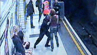 Man pushed onto the sybway track again Last moment Last Moment captured on cctv