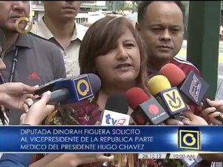 Diputada Figuera exige un informe escrito sobre la salud de Chávez elaborado por sus médicos tratantes