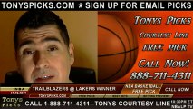 LA Lakers versus Portland Trailblazers Pick Prediction NBA Pro Basketball Odds Preview 12-28-2012