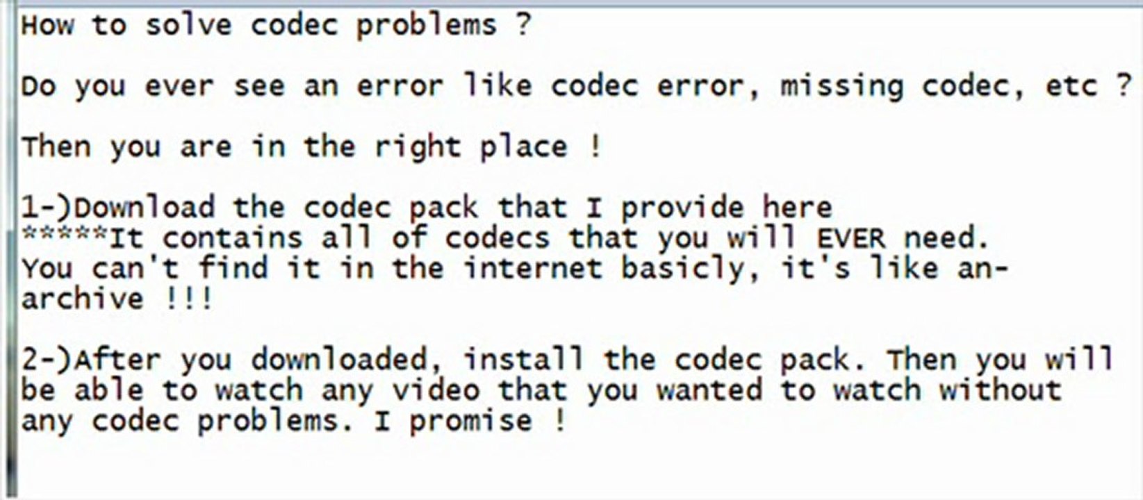How to solve codec problems ? EASY & FAST !