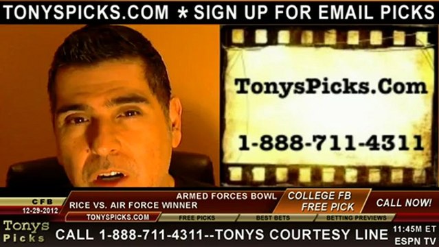Air Force Falcons versus Rice Owls Pick Prediction Armed Forced Bowl Bowl NCAA College Football Odds Preview 12-29-2012