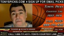 Houston Rockets versus Oklahoma City Thunder Pick Prediction NBA Pro Basketball Odds Preview 12-29-2012