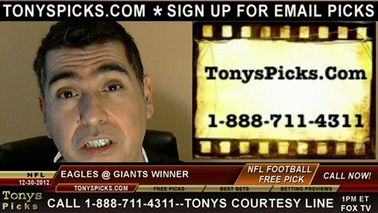 New York Giants versus Philadelphia Eagles Pick Prediction NFL Pro Football Odds Preview 12-30-2012
