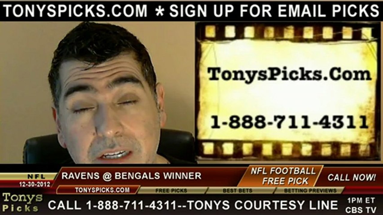 Cincinnati Bengals versus Baltimore Ravens Pick Prediction NFL Pro Football Odds Preview 12-30-2012