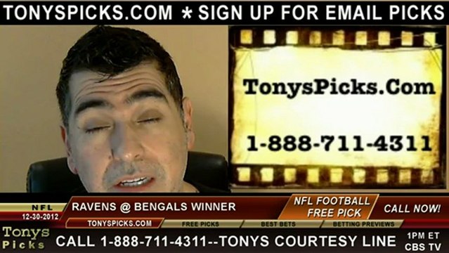 Cincinnati Bengals versus Baltimore Ravens Pick Prediction NFL Pro Football Odds Preview 12-30-2012