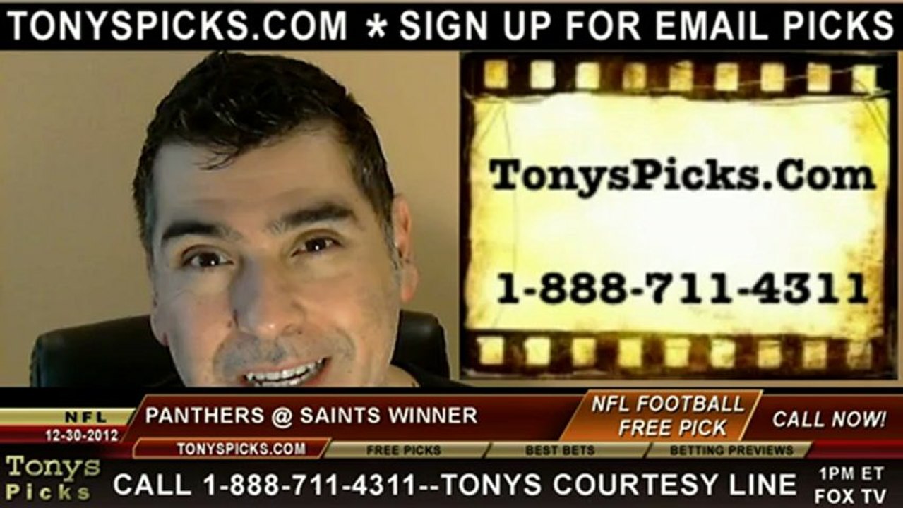 New Orleans Saints versus Carolina Panthers Pick Prediction NFL Pro Football Odds Preview 12-30-2012