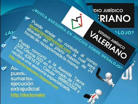 Estudio Juridico Valeriano - Juicios de Desalojo - Abogados - Abogado Civilista - Peru