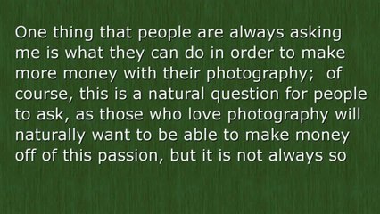 Making Money With Photography