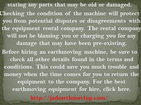 Understanding Terms and Conditions for Earthmoving Equipment Hire