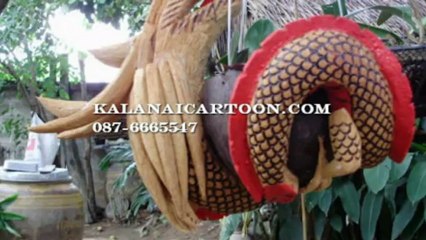 Dragon craft made from coconut shell