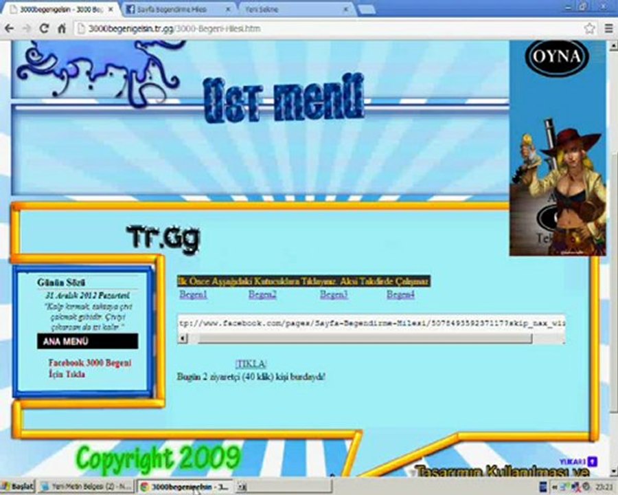Facebook Begeni Hilesi 2013 Süper