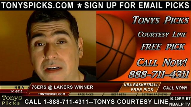LA Lakers versus Philadelphia 76ers Pick Prediction NBA Pro Basketball Odds Preview 1-1-2013