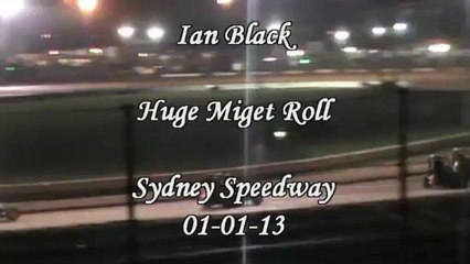 Ian Black Roll HUGE midget crash Sydney Speedway 01-01-13