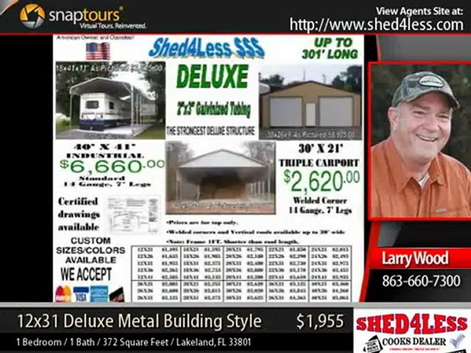 Metal Building 12x31 Deluxe Style - shed4less
