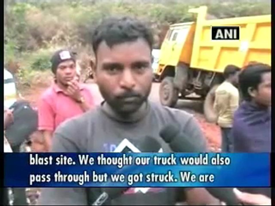 Maoists blow up road in Orissas Koraput district.mp4