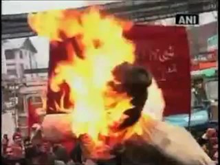 Muslims in Srinagar stage anti-Israel protests.mp4