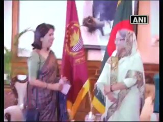 Nirupama Rao meets Bangladesh PM Sheikh Hasina.mp4