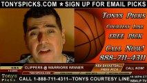 Golden St Warriors versus LA Clippers Pick Prediction NBA Pro Basketball Odds Preview 1-2-2013