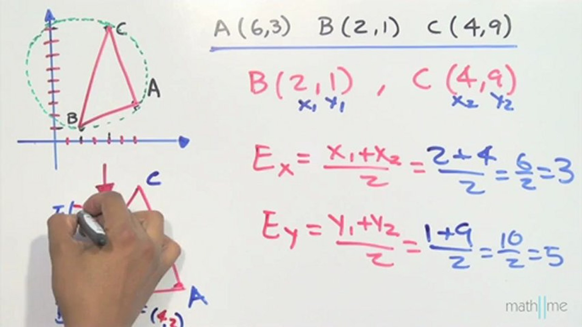 Hallar la ecuación de la circunferencia que pasa por 3 puntos (Parte 1) -  Vídeo Dailymotion