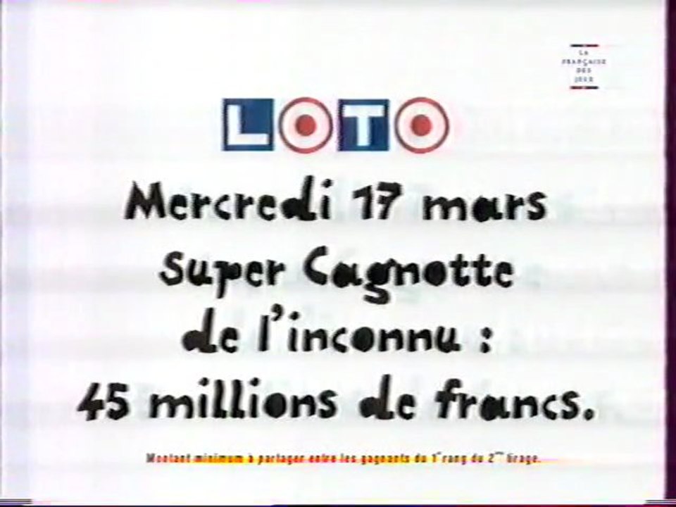 Publicité LOTO Francais des jeux 1999