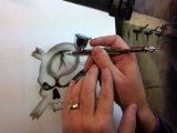 How To Airbrush - Part 2 Step By Step Video - Airbrushing Skulls