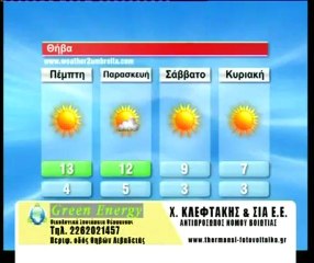 Ο καιρός της Πέμπτης 3 Ιανουαρίου 2013