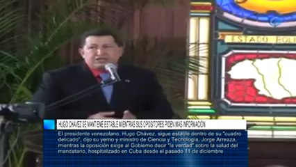 Chávez sigue estable dentro de su "cuadro delicado"