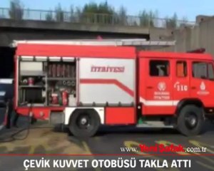 Çevik kuvvet otobüsüs takla attı