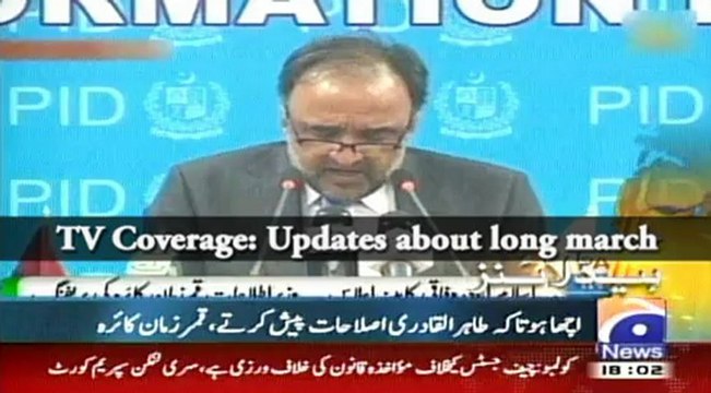 14 Jan Long March : Statement of Dr. Tahir-ul-Qadri and Reaction of Nawaz Sharif