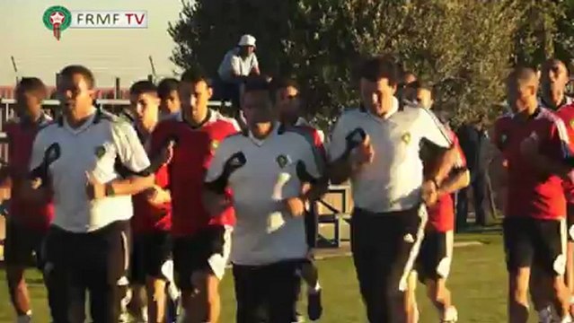 Séance de décrassage des joueurs marocains