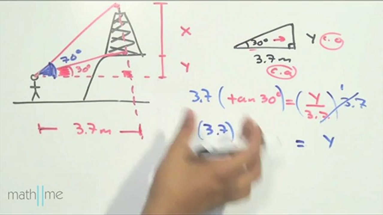 Altura de una antena, utilizando razones trigonométricas